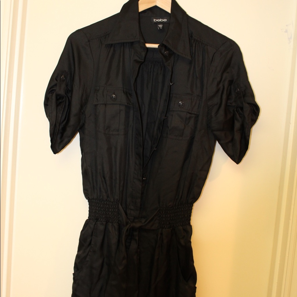 Black silk- like Romper